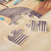 Puzzle Magasin de plage rétro et scène de vacances sur la (Côté)