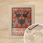 Puzzle Magazine vintage Lakeside<br><div class="desc">Lakeside Magazine (vers 1890-1920) | Cette couverture vintage du Lakeside Magazine de Louise Bancroft Stevens présente un élégant style de paon floral, associant magnifiquement les détails botaniques aux silhouettes gracieuses des paons. Les plumes de la queue des paons s'écoulent vers l'extérieur dans un étalage complexe de fleurs et de feuilles,...</div>