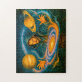 Puzzle Mage contrôlant l'espace dans une peinture à l'hui (Vertical)