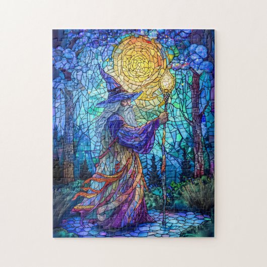 Puzzle Mage dans la forêt avec de la magie (Vertical)