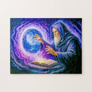 Puzzle Mage ouvrant un portail en peinture à l'huile de f
