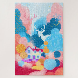 Puzzle Magic Garden, mignon cerf et un petit canard