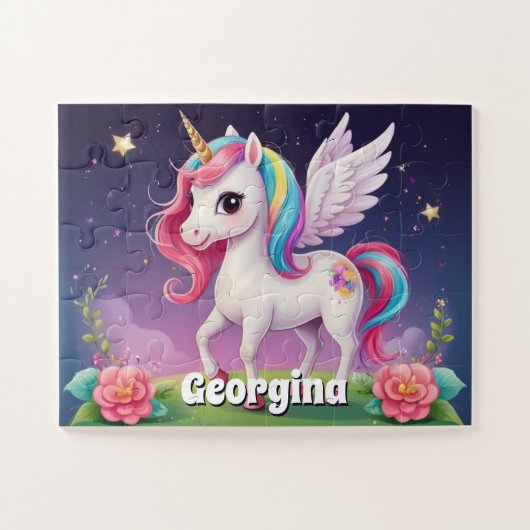 Puzzle Magic Unicorn Personnalisé (Horizontal)