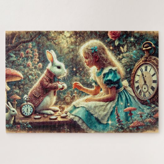 Puzzle Magical Alice and Rabbit Wonderland Illustration (Horizontal)