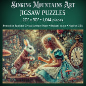 Puzzle Magical Alice and Rabbit Wonderland Illustration