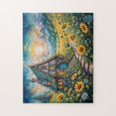 Puzzle Magical Cottage avec Sunflower Field (Vertical)