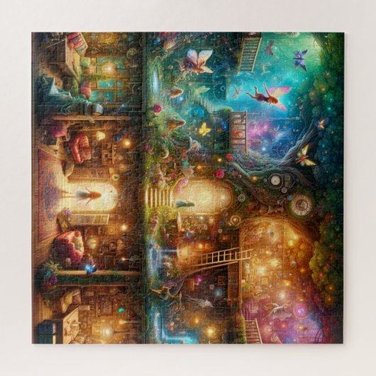 Puzzle Magical Fairy Treehouse Enchanted Imaginaire Accue (Horizontal)