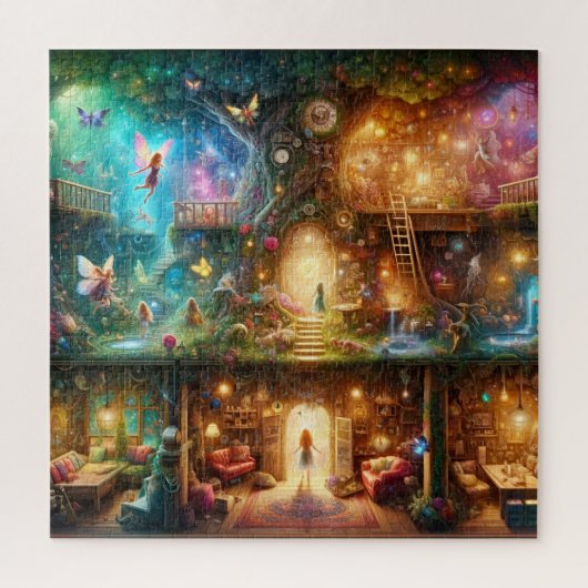 Puzzle Magical Fairy Treehouse Enchanted Imaginaire Accue (Vertical)