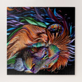 Puzzle Magical Lion-Paper Quilling Style, Weirdcore Craft (Horizontal)