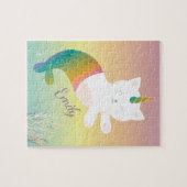 Puzzle Magical Mermaid Kitty Rainbow Glitter Personalized (Horizontal)