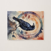 Puzzle Magical Raven Sunset Fantasy Fall Forest (Horizontal)
