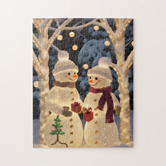 Puzzle Magical Snowman Christmas Lights (Vertical)