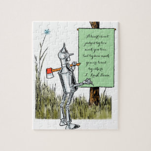 Puzzle Magicien vintage de Oz, Tinman lisant un panneau