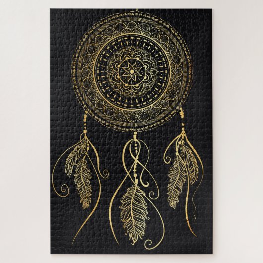 Puzzle Magnifique Black Gold Dream Catcher Mandala (Vertical)