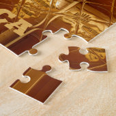 Puzzle Magnifique carte africaine Imprimer Design doré (Côté)