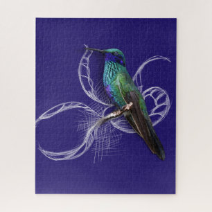 Puzzle Magnifique colibri - personnalisez en ajoutant un 