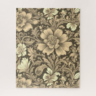 Puzzle Magnifique motif floral sépia vintage