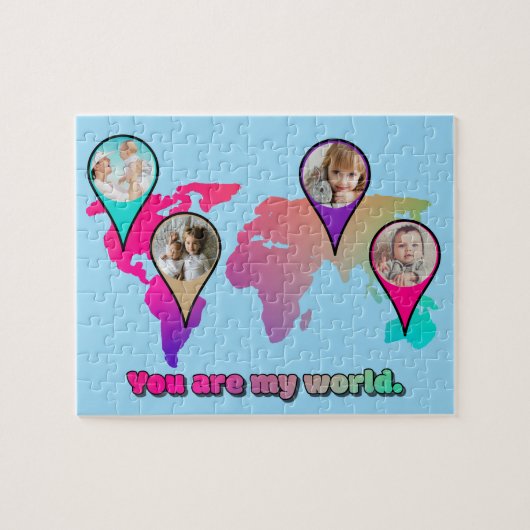Puzzle Magnifique Multicolor World Map Photo Collage (Horizontal)