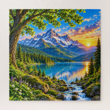 Magnifique paysage artistique du lac de montagne a