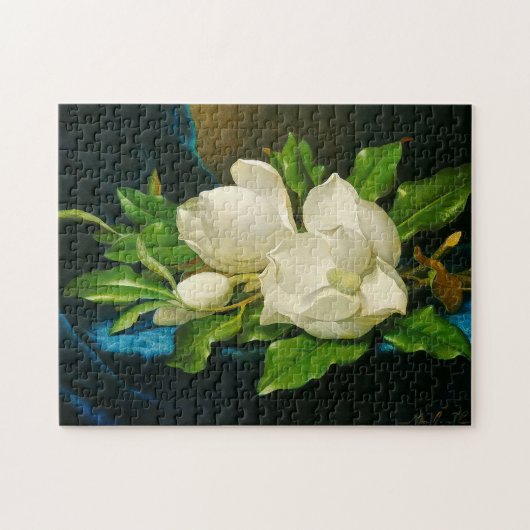 Puzzle Magnolia géant sur Blue Velvet Flowers Heade Puzzl (Horizontal)