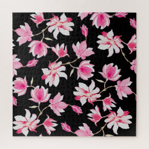 Puzzle Magnolia romantique : Aquarelle noire