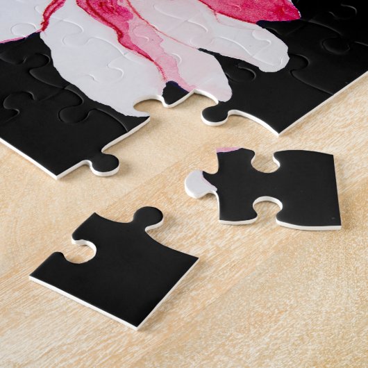 Puzzle Magnolia romantique : Aquarelle noire (Côté)
