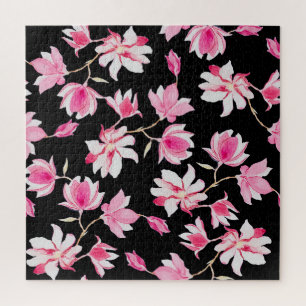 Puzzle Magnolia romantique : Aquarelle noire