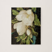 Puzzle Magnolias géant sur un tissu de velours bleu par M (Vertical)