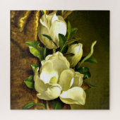 Puzzle Magnolias sur le tissu en velours or (Horizontal)