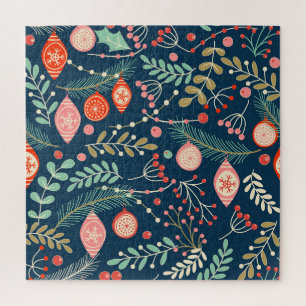 Puzzle Main de Noël Vintage dessinée sans couture