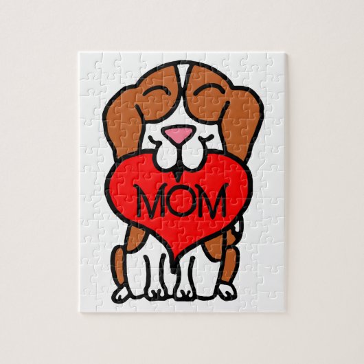 Puzzle Main tiré Beagle Coeur maman (Vertical)