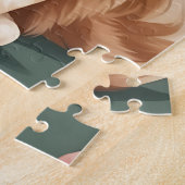 Puzzle Maine Coon Art avec fleurs roses (Côté)