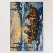 Puzzle Maine Coon Cat Christmas Boat Holiday (Vertical)