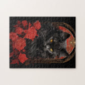 Puzzle Maine Coon chat avec fleurs (Horizontal)