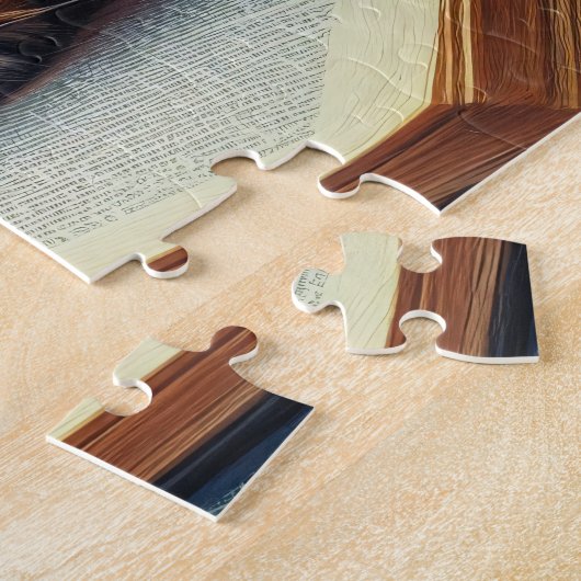 Puzzle Maine Coon Tabby Chat Dormir dans un jardin (Côté)