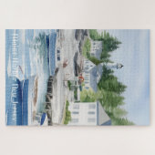 Puzzle Maine Harbour New Jersey Watercolor Art (Horizontal)