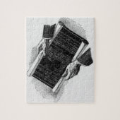 Puzzle Mains avec plans architecturaux bleus, entreprise  (Vertical)