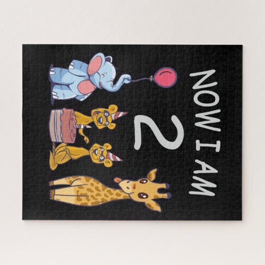 Puzzle Maintenant, j'ai 2 ans 2e anniversaire au Zoo (Horizontal)