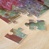 Puzzle Maïs vert sur une feuille rouge (Côté)