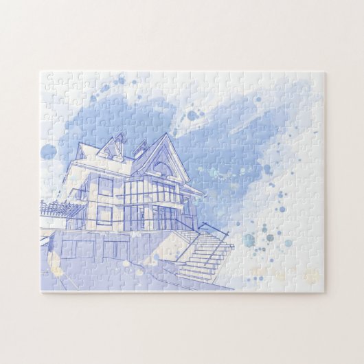 Puzzle maison : aspiration d'aquarelle (Horizontal)