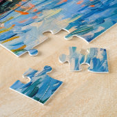 Puzzle Maison au bord du lac avec bateau (Côté)