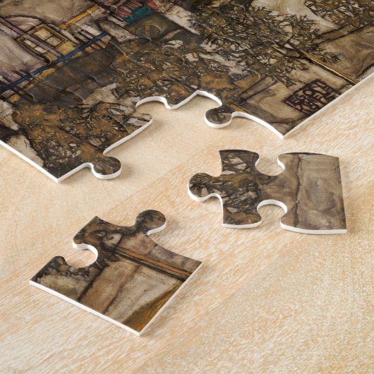 Puzzle Maison avec toit en bardeau par Egon Schiele (Côté)