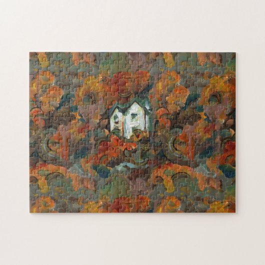 Puzzle Maison Blanche et arbres d'automne (Horizontal)