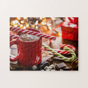 Puzzle Maison Blanche Lumières de Noël Complexe Jigsaw Pu