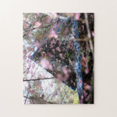 Puzzle Maison de bois à fleurs roses (Vertical)