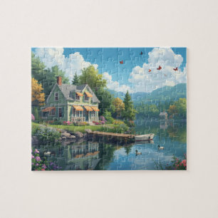 Puzzle Maison de bord de lac Cottage de Front de Mer Cana