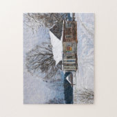 Puzzle Maison de campagne à Dusk en hiver (Vertical)