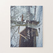 Puzzle Maison de campagne dans la neige (Vertical)