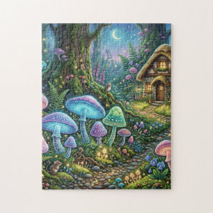 Puzzle Maison de campagne fantaisiste aux champignons enc