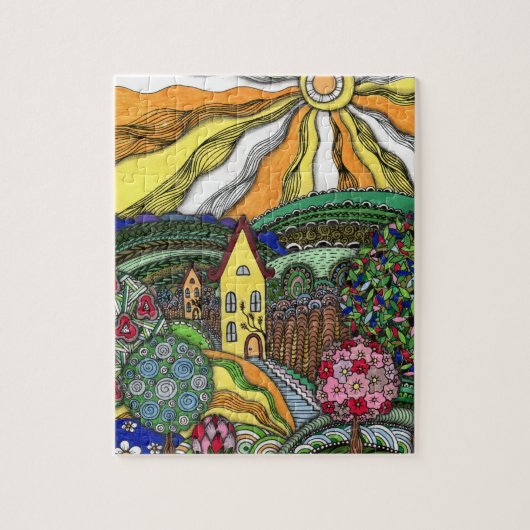 Puzzle Maison de conte de fée Zentangle capricieuse et co (Vertical)